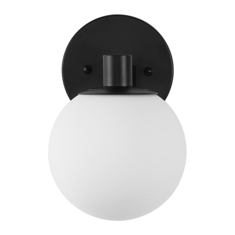 Songer Metal/Frosted Glass Modern Contemporary LED Vanity, 1 Light, Matte Black