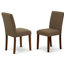 Ensemble de table de salle à manger 5 pièces moderne comprenant une table rectangulaire en bois et 4 chaises Parson rembourrées en tissu de lin, 36 x 60 pouces, acajou-1097701245-1097701234-1147849143