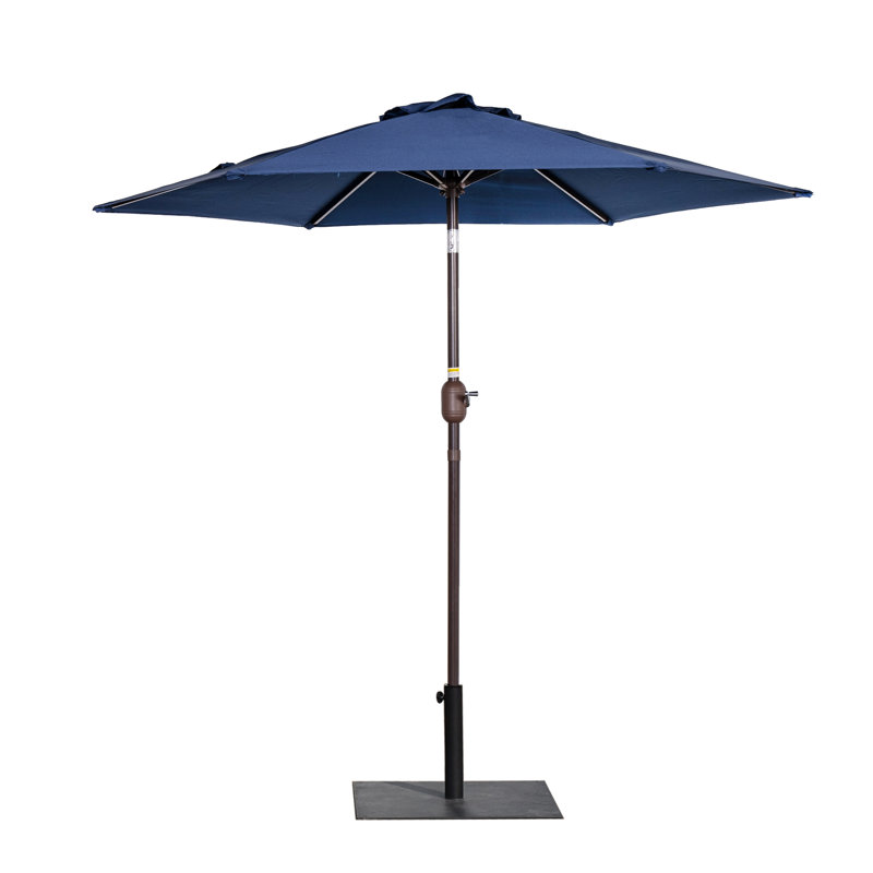 Parasol de marché 86,4 po avec base Prithvi, Bleu marine