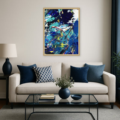 «Riptide Abstract 1423» par Preston Harmon, reproduction d'art sur toile encadrée