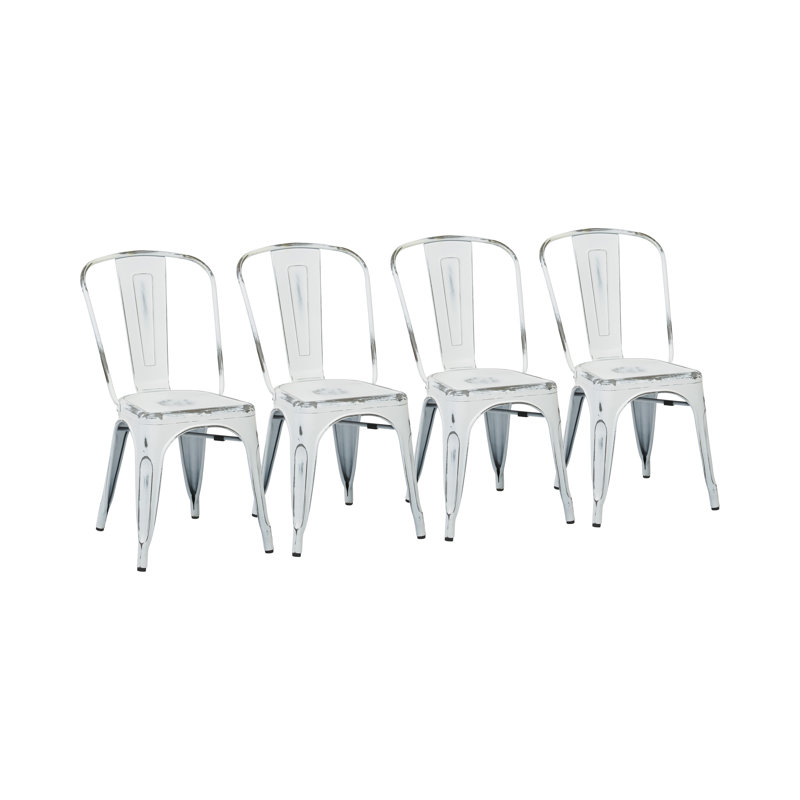 Ogawa 17'' H Stacking Side Chair, Antique White