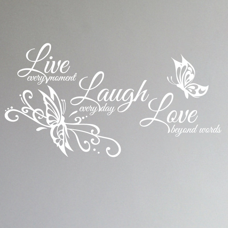 Adhésif décoratif famille Live Love Laugh, Blanc mat
