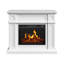 40.9" Freestanding Electric Fireplace with Mantel and Remote (White)