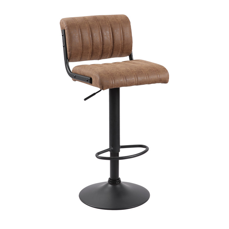 Cholet Puttney Height Adjustable Swivel Bar Stool, Brown
