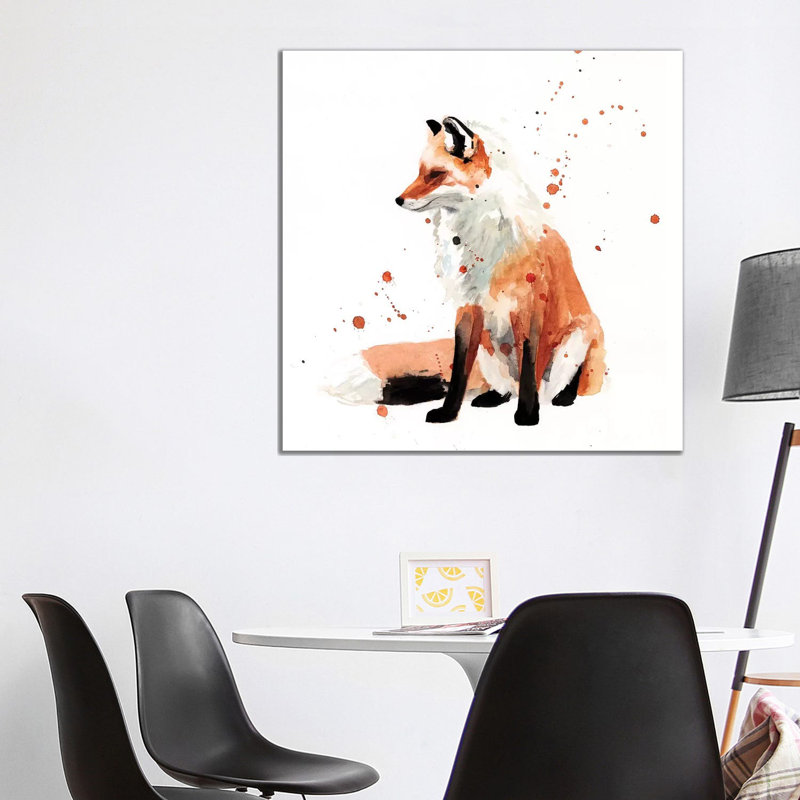Watercolour Fox I by Victoria Borges - Wrapped Canvas Gallery-Wrapped Canvas Giclée, 93.98 cm H x 93.98 cm W x 1.91 cm D