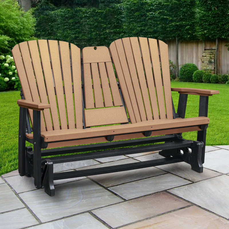 Fauteuil oscillant d'extérieur Bethy, Structure blanche / siège en teck naturel