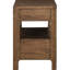 Table de chevet en noyer avec deux tiroirs, colonnes arrondies et tiroir doublé, idéale pour le rangement dans la chambre à coucher, étagère de chevet ouverte à 2 tiroirs de style Mid-Century, placage de bois de feutre brun foncé, décor