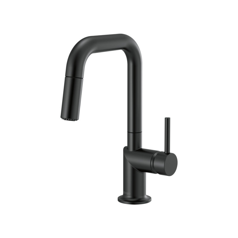 Odin® Pull-Down Prep Faucet with Square Spout, Lever, Matte Black