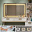  Meuble-lavabo 48 po avec grand miroir lumineux de 35 po, 5 tiroirs, tablettes et station de charge, blanc-174983795