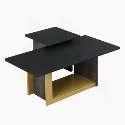 Ensemble de 2 tables basses modernes et luxueuses, petite table de bout carrée avec plateau spacieux et centre