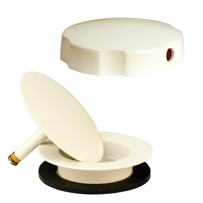 1-1/2" Replacement Trim for Cable Drive Bathtub leg Drain Waste & Overflow Assemblies, Powder Coat Biscuit