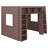 Space-Saving Wooden Loft Bed With Built-In Shelves-329945826