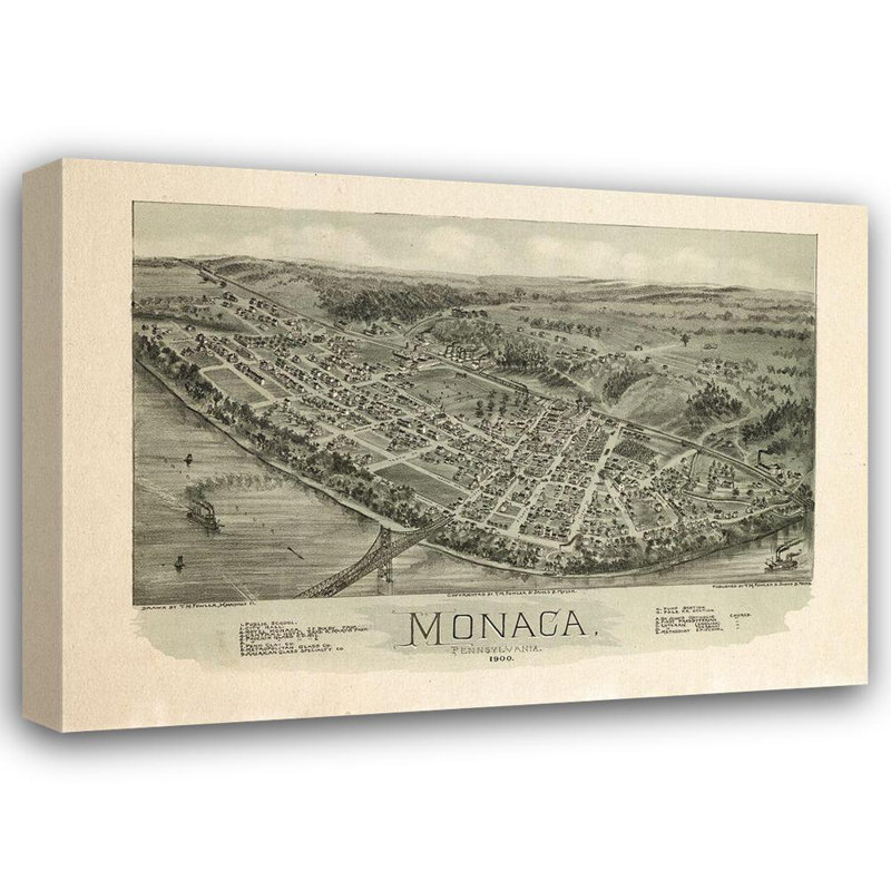 Art sur toile tendue Lark Manor ™ Fowler Gallery: Monaca Pennsylvania, Fowler 1900, H 35 po x l 48 po