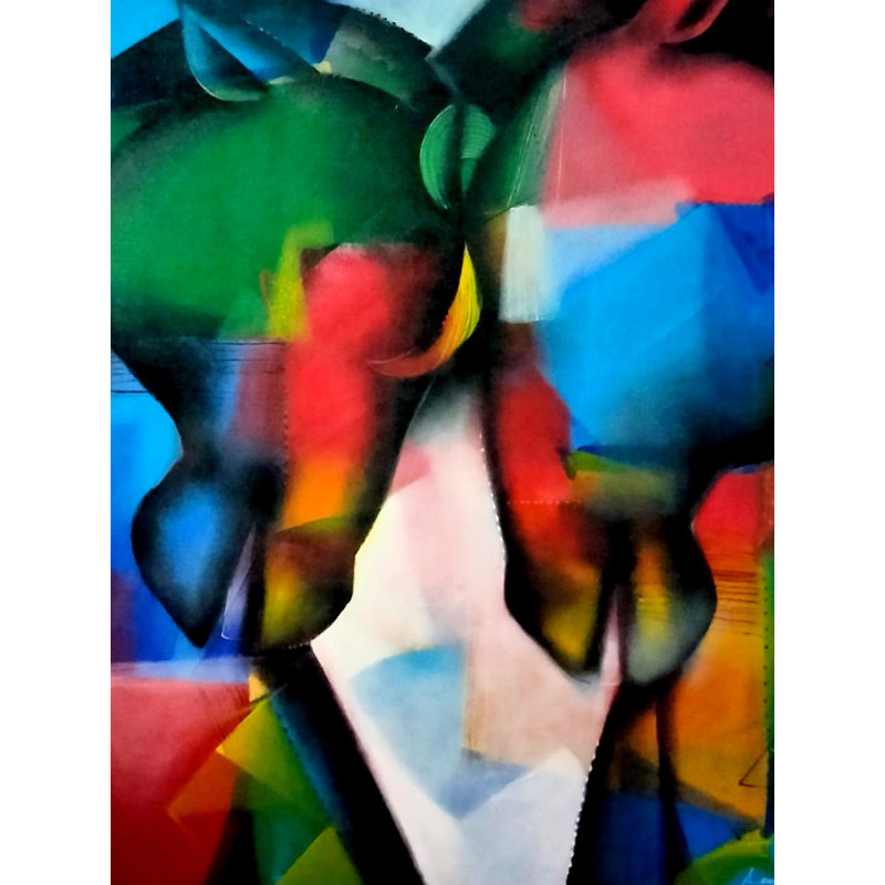 Art moderne à tête de cheval | Acrylique sur toile | Par Samir Chanda