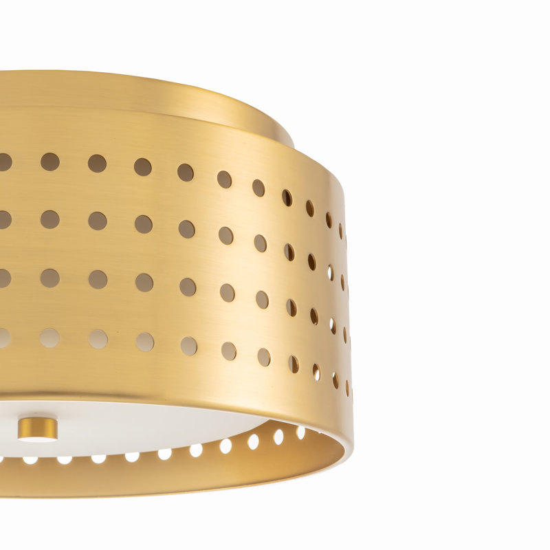 Glass Flush Mount, Brushed Gold