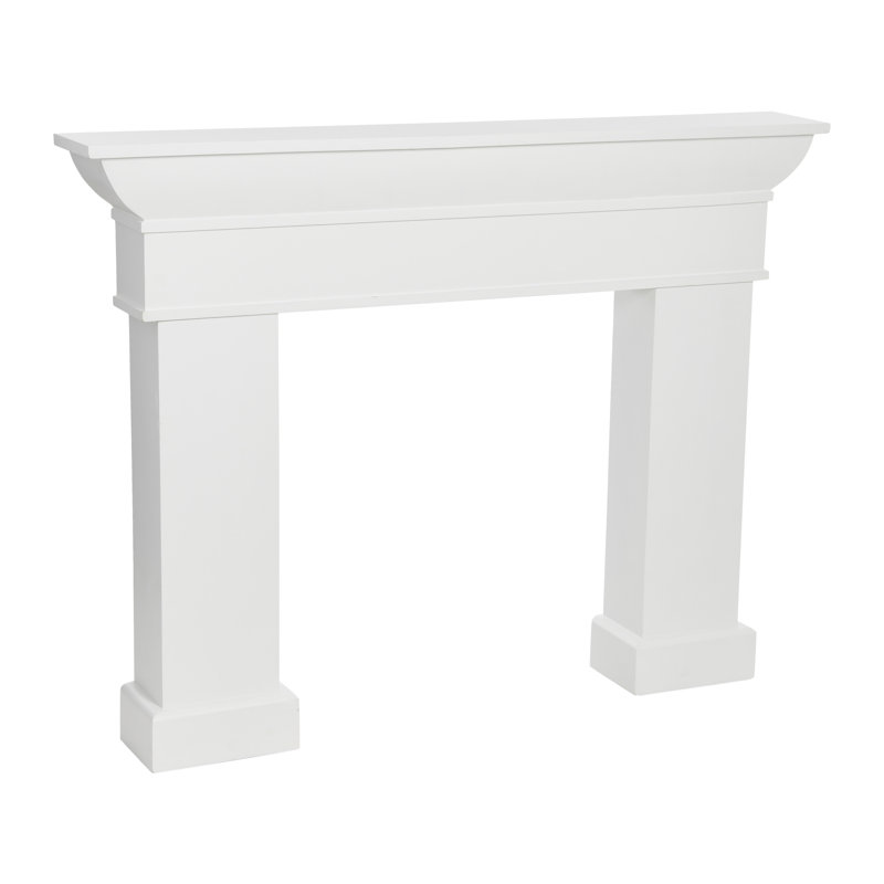 Manteau de cheminée décoratif monolithe, Blanc