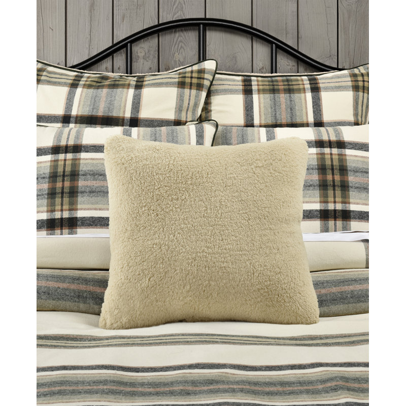 Daniel Plaid 18" Square Sherpa Throw Pillow