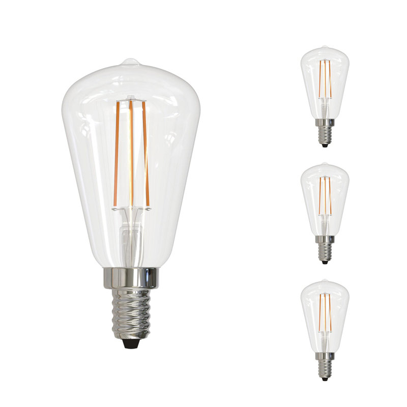 Ampoule ST15 à intensité variable 4 watts avec finition en verre transparent et base candélabre (E12), 2700