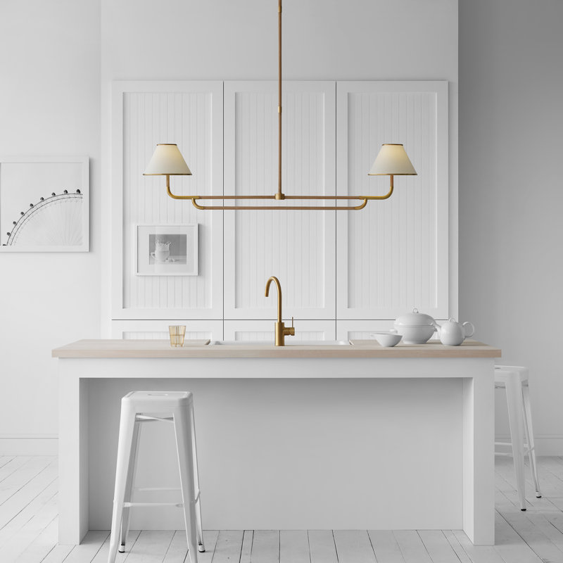 Rigby 2 - Light Chandelier, Soft Brass/Natural Oak