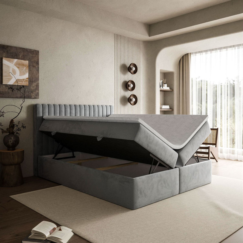 Bed Hendrick, 158 x 200cm, Light gray Mv 2218