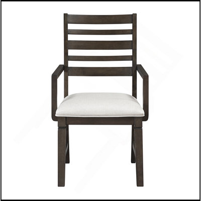 Ensemble de chaises de salle à manger de style classique avec accoudoirs au fini espresso foncé 2 pièces