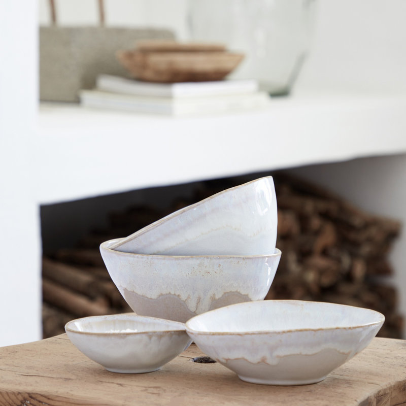 Brisa Handmade Stoneware Rice Bowl, White
