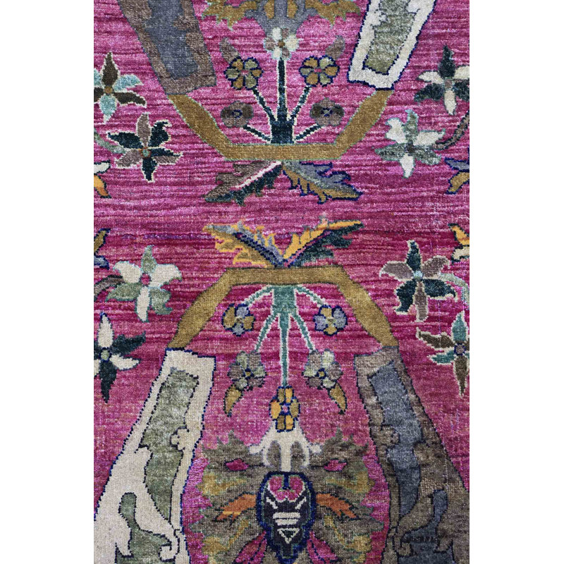 Tapis unique en laine 4 pi x 6 pi 7 po Silk Treasures