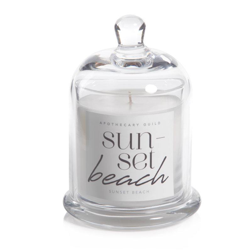 Sunset Beach Scented Jar Candle with Glass Dome