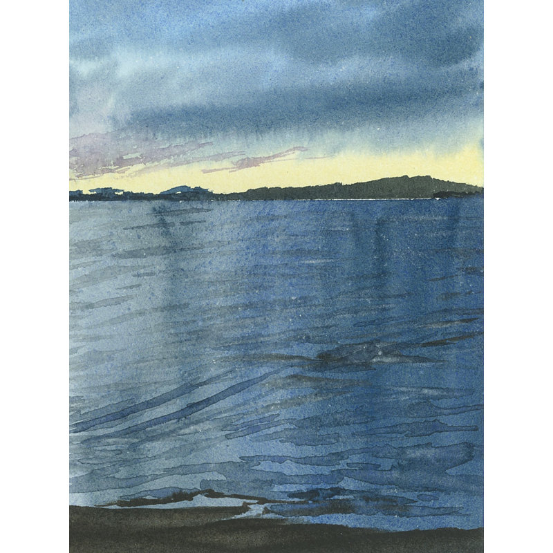Mansarovar - mer calme | Aquarelle sur papier | Par Asmita Atre