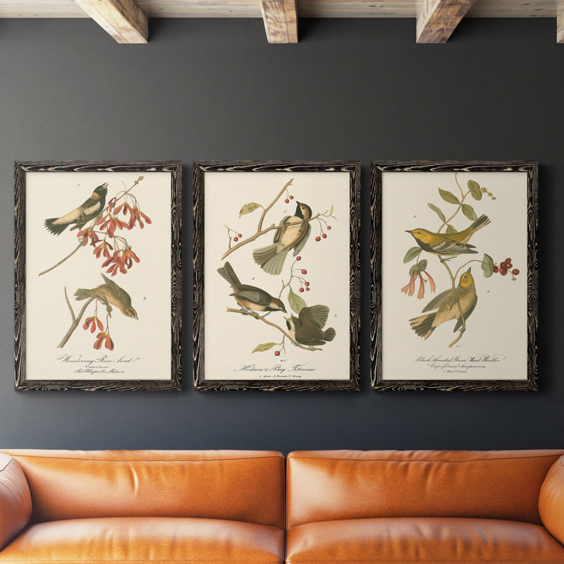 Oiseau de riz Wandering, reproduction d'art sur toile, H 31,5 po x l 47 po x P 1,5 po, Noir