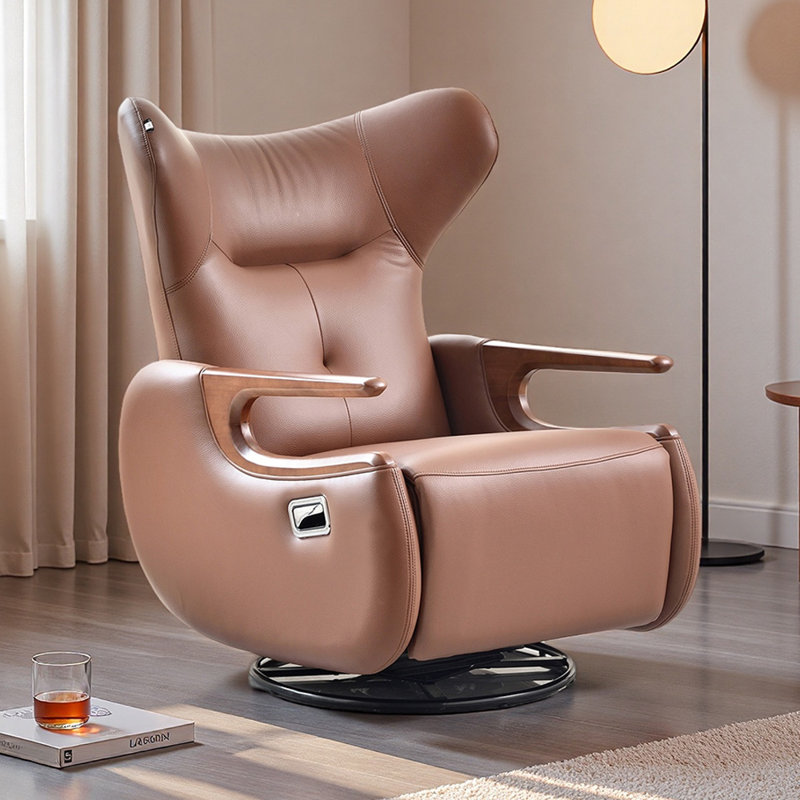 Fauteuil inclinable rotatif fonctionnel Living, Brun