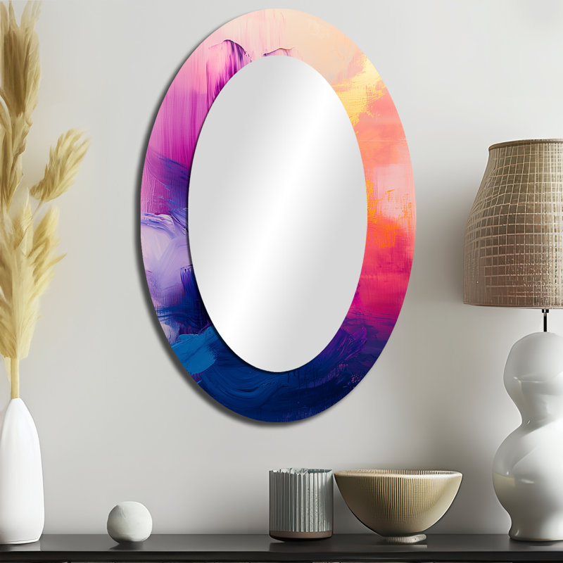 Doré Ethereal Dream II - Grand miroir mural ovale sur métal, 36 po x 24 po