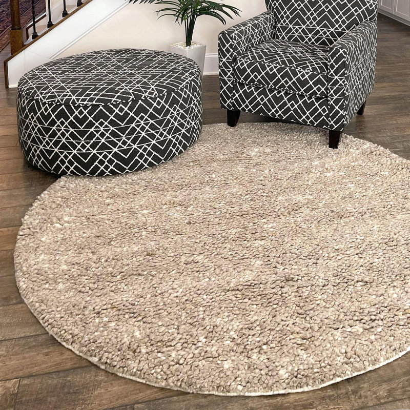 Tapis en laine Yanaliz, Rond 4 pi 1 po