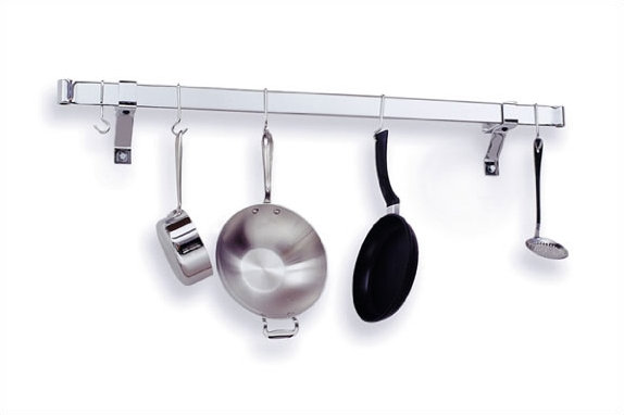 Premier Handcrafted Wall Mounted Pot Rack, 2" H x 36" W x 25" D, Hammered Steel