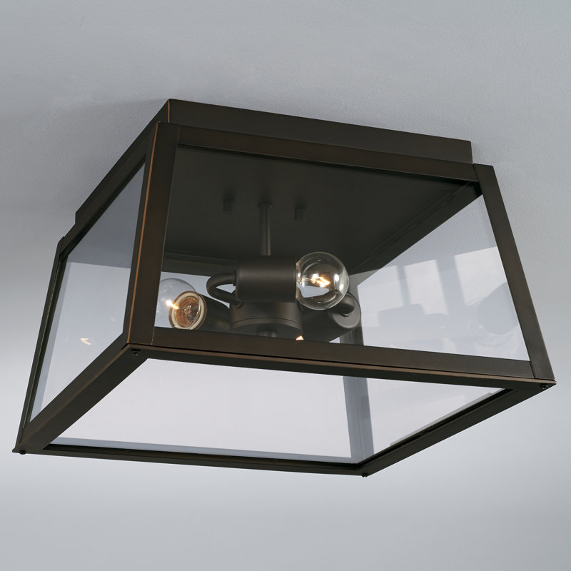 Plafonnier encastré d'extérieur 3 lumières Leighton, Brun foncé