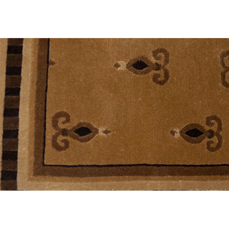 Hand-Knotted High-Quality Beige and Black Area Rug