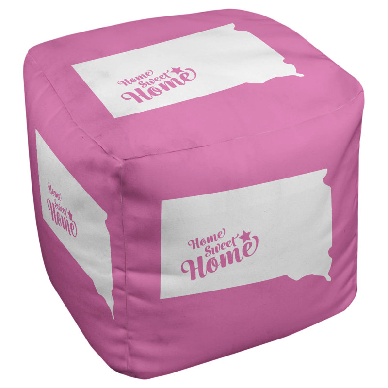 Repose-pieds cube en pierre the home, Rose