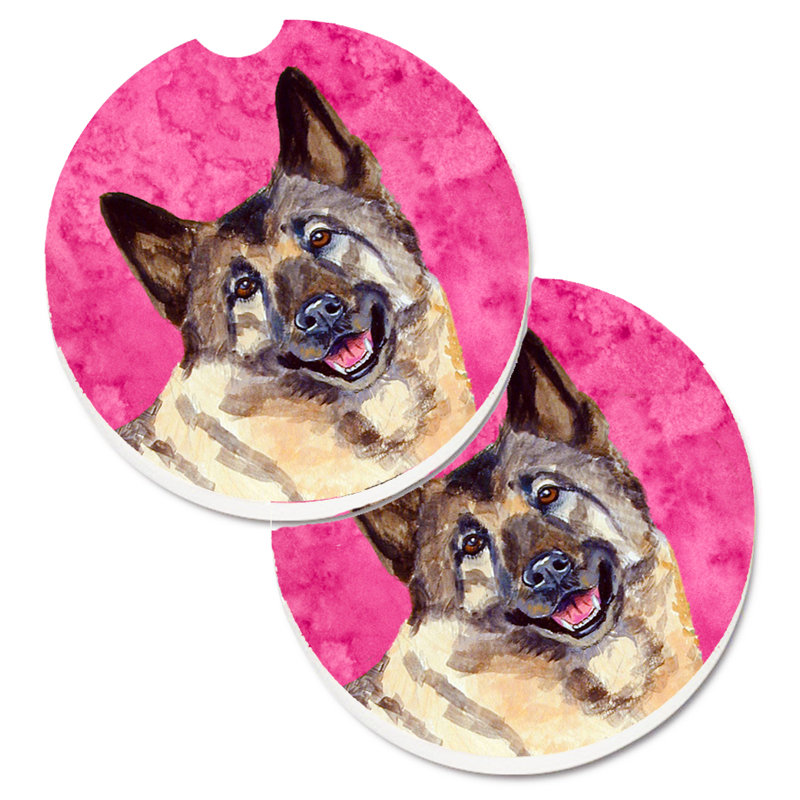 Sous-verre barbu collie voiture, Elkhound norvégien