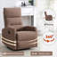 Fauteuil inclinable manuel en tissu brun à une place par FlowLuxe pour une détente quotidienne dans le salon avec fonctions pivotantes et berçantes