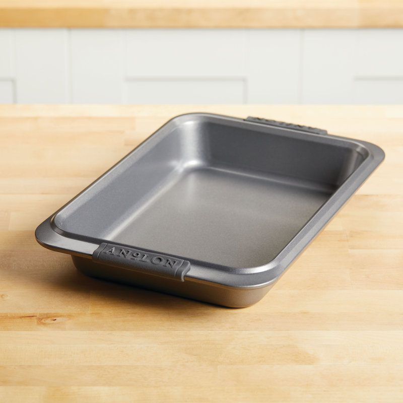 Anolon Advanced Bakeware Nonstick Rectangular Baking Cake Pan with Silicone Grips