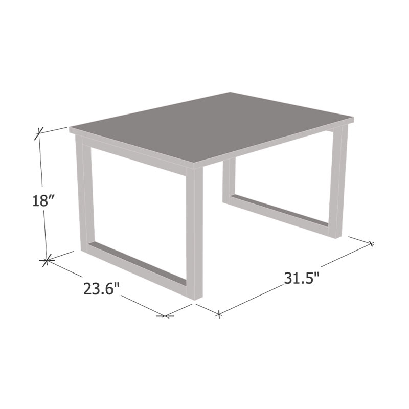 Table basse 31,5 po Emiliee, Blanc