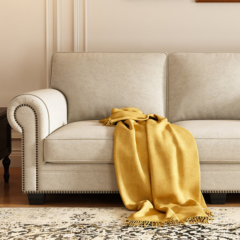 Causeuse-coussin standard en lin et coton blanc