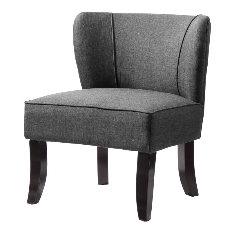 Leslie Upholstered Slipper Chair, Grey