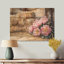 Ferme, pivoines dans le Hayloft II - Art mural en bois pivoines - sur bois de pin naturel