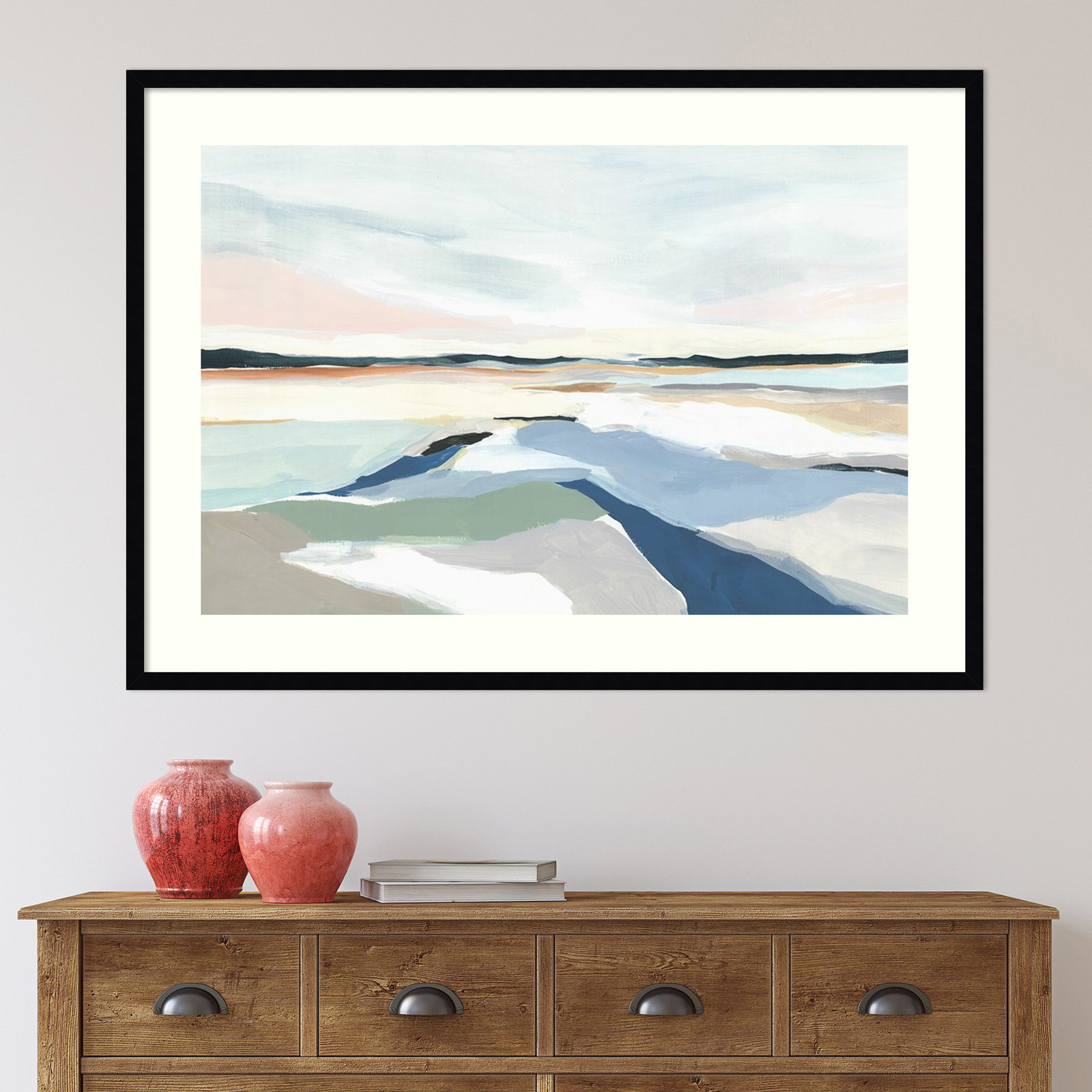Seaside Day I by Isabelle Z, Black Framed Paper, 31" H x 43" W