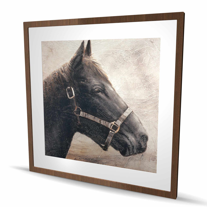 Gallopin le cheval brun - reproduction de bureau encadrée | Décoration, H 36 po x l 36 po, Brun