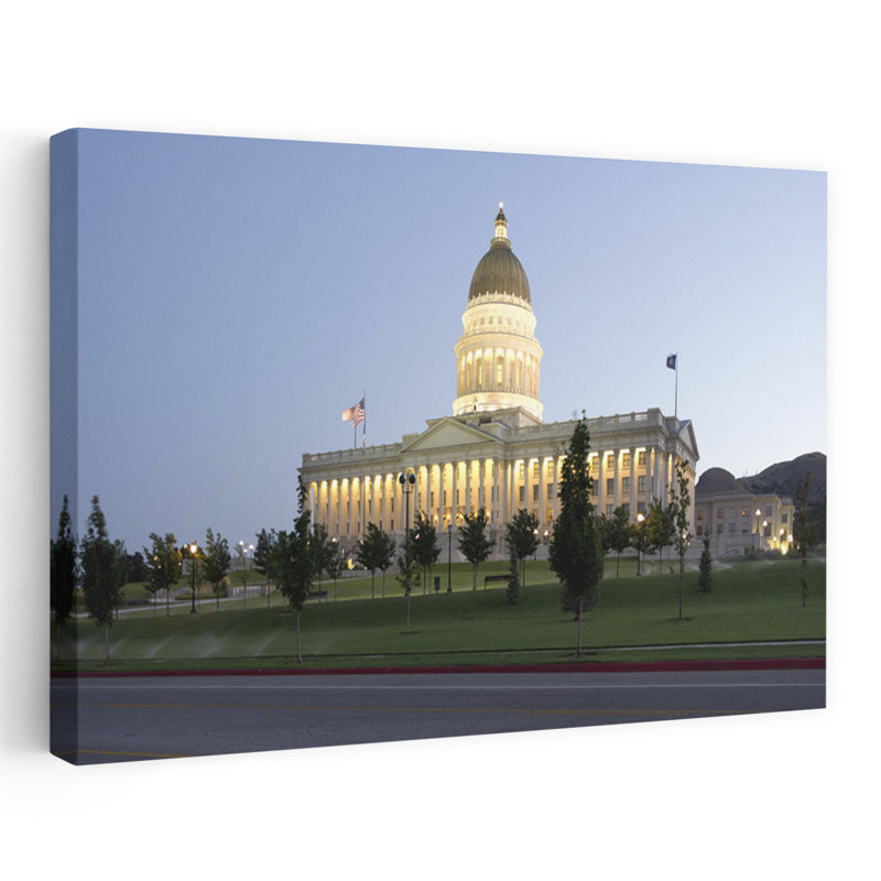 Garden in front of Utah State Capitol Building Salt Lake City Utah USA 1 Piece Wrapped Canvas Wall Art