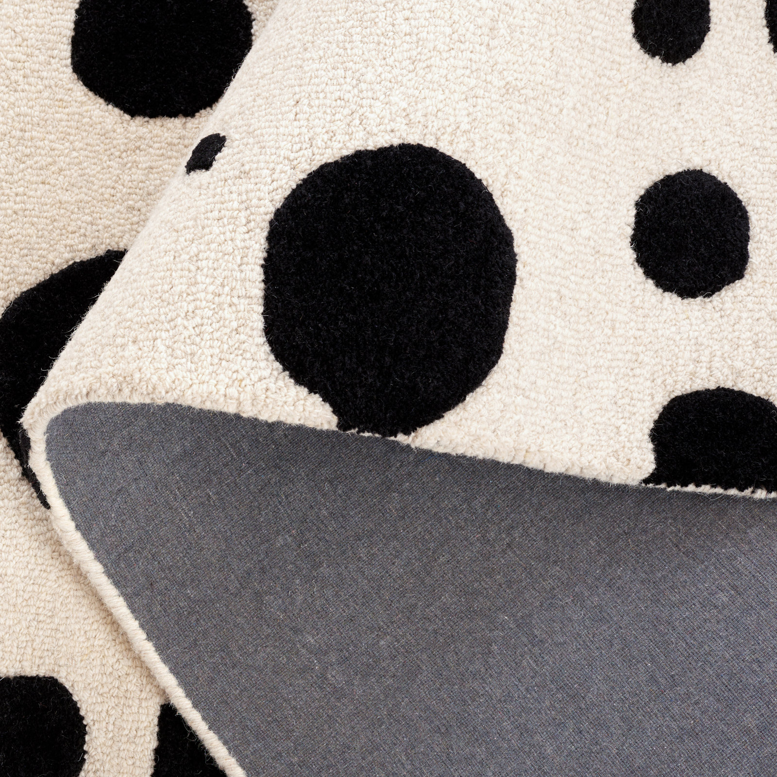 Camey Ivory Black Hand-Tufted Rug, Runner 2'3" x 8'