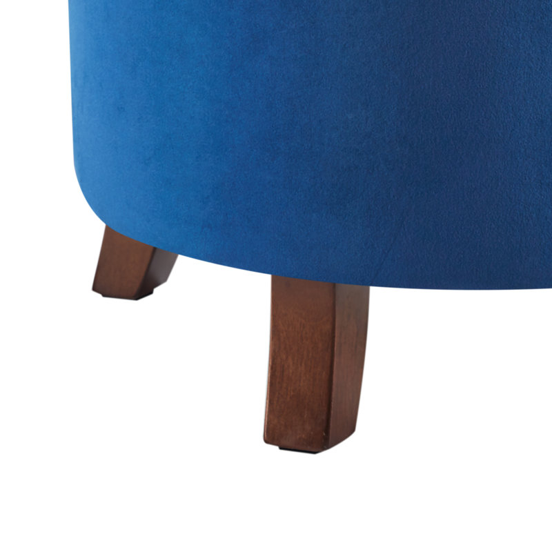 Kallenbach Upholstered Ottoman, Brown, Navy Blue