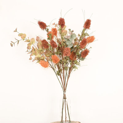 36" Artificial Fall Branches Floral Arrangement In Faux Water Vase, Blossom Cluster Eucalyptus Fall Sprays Faux Flowers For Dining Table Centerpieces Indoor Decoration